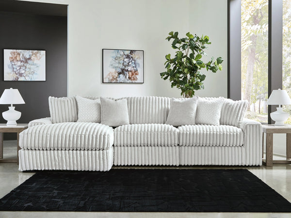 Impresionante sofá seccional de 3 piezas con chaise longue