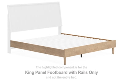 Pie de cama de panel Cielden King con rieles