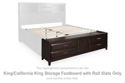Pie de Cama de Almacenamiento Vanmore King/California King con Somier de Láminas Enrollables