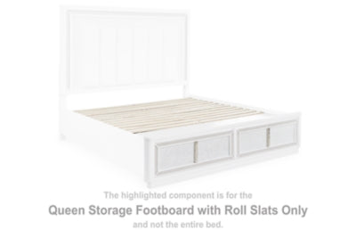 Pie de cama Chalanna Queen con almacenamiento y listones enrollables