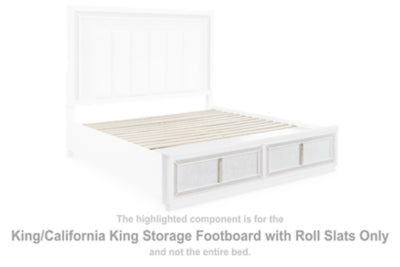 Pies de cama de almacenaje Chalanna King/California King con somier de lamas enrollables