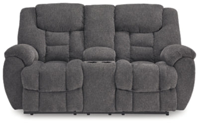 Sofá biplaza reclinable Foreside con consola