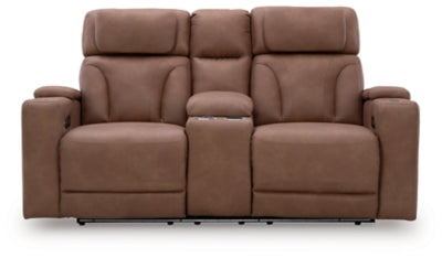 Sofá biplaza reclinable eléctrico Point Clear con consola