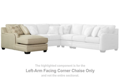 Chaise de esquina Luxora con brazo izquierdo