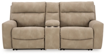 Sofá reclinable eléctrico seccional de 3 piezas Next-Gen Durapella con consola