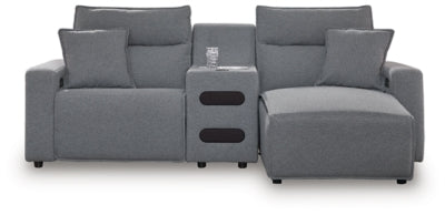 Seccional reclinable eléctrico de 3 piezas Modmax II con diván y consola de audio