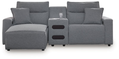 Seccional reclinable eléctrico de 3 piezas Modmax II con diván y consola de audio