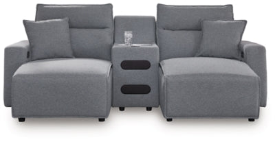 Seccional reclinable eléctrico de 3 piezas Modmax II con diván y consola de audio