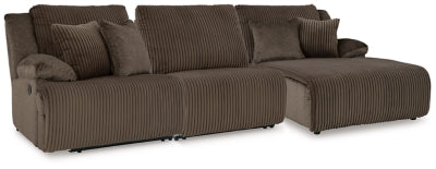 Seccional reclinable de 3 piezas de primera calidad con chaise longue