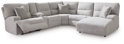Sofá seccional reclinable eléctrico de 6 piezas Acklen Place con chaise longue