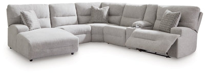 Sofá seccional reclinable eléctrico de 6 piezas Acklen Place con chaise longue