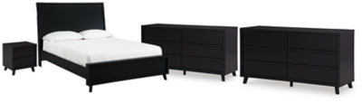 Cama Queen, 2 cómodas y mesita de noche Danziar