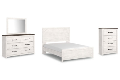 Cama Queen Gerridan, Tocador, Espejo y Cómoda