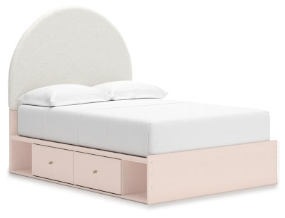Cama con paneles totalmente tapizados Wistenpine con almacenamiento