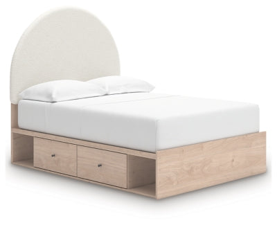 Cama de panel totalmente tapizada Shapella con almacenamiento