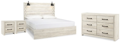 Cama king panel, tocador y 2 mesitas de noche Cambeck