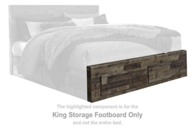 Pie de cama Derekson King con almacenaje