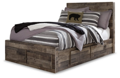 Cama de panel completo Derekson con 6 cajones de almacenamiento
