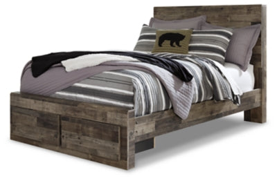 Cama Derekson de Panel Completo con 2 Cajones de Almacenamiento