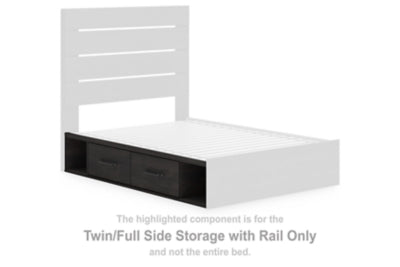 Delmorta Twin/Full Side Storage with Rail