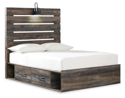 Cama de panel completo Drystan con 4 cajones de almacenamiento