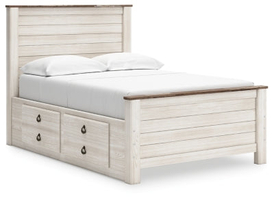 Cama de panel completo Willowton con 2 cajones de almacenaje