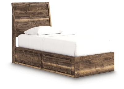 Cama doble con paneles y almacenamiento Zadilyn