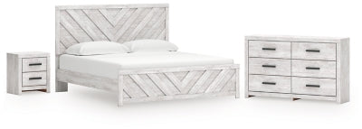 Cama, cómoda y mesita de noche Cayboni King Panel