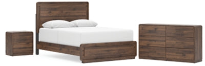 Cama Queen, cómoda y mesita de noche Hollinaze