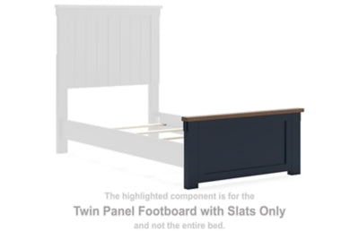 Pie de cama de doble panel Landocken con listones