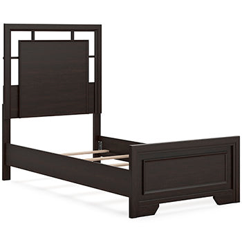 Cabecero/Pie de Cama de Panel Doble y Somier de Láminas Covetown