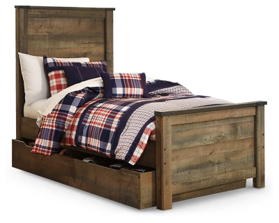 Cama doble con paneles Trinell con 1 cajón grande de almacenamiento