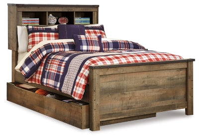 Cama estantería completa Trinell con almacenamiento