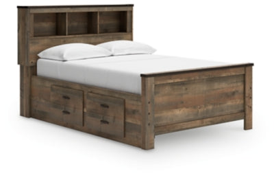 Cama Trinell con estantería y 2 cajones de almacenamiento