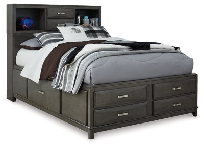 Cama con almacenamiento completo Caitbrook con 7 cajones