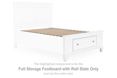 Pie de cama Fortman Full Storage con listones enrollables