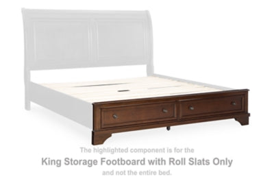 Pie de cama Trellington King con somier de láminas enrollables