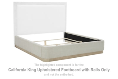 Pie de cama tapizado Hennington California King con rieles