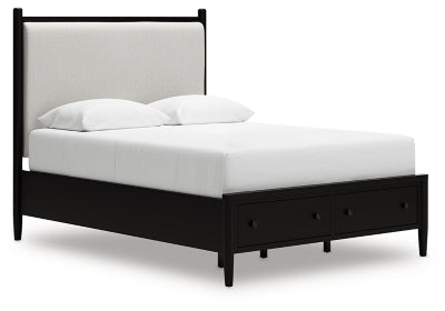 Cama de almacenamiento tapizada Portdown Queen