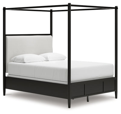 Cama con dosel tapizada Queen Portdown