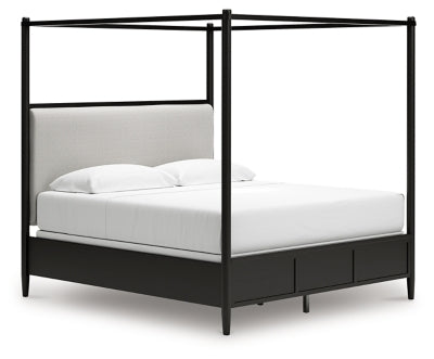 Cama con dosel tapizada King Portdown