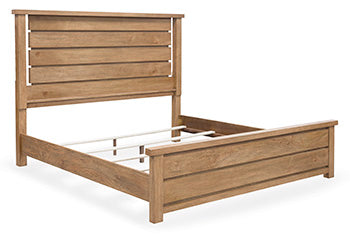 Pie de cama panelado Kristiland King/California King con somier de láminas