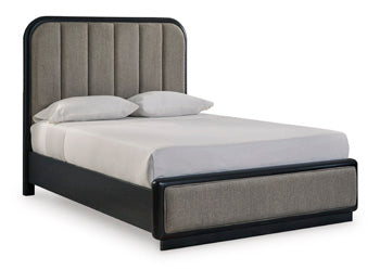 Rowanbeck Queen Upholstered Panel Footboard with Rails
