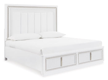 Pies de cama de almacenaje Chalanna King/California King con somier de lamas enrollables