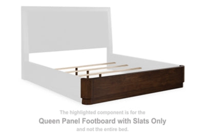 Pie de cama con listones de panel Queen Kendamor