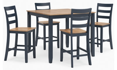 Mesa de comedor a la altura de la encimera Gesthaven y 4 taburetes de bar (Set de 5)