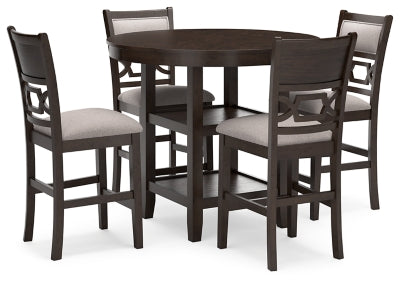 Mesa de comedor de altura de mostrador Langwest y 4 taburetes de bar (juego de 5)