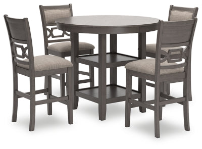 Mesa de comedor a altura de mostrador Wrenning y 4 taburetes (Set de 5)