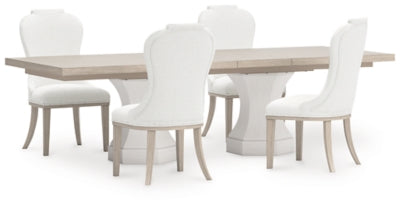 Mesa de comedor extensible Jorlaina y 4 sillas