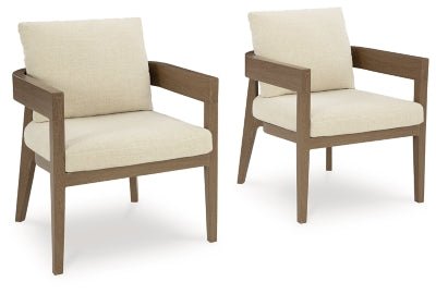 Serene Bay Outdoor Dining Arm Chair with Cushion (Set of 2)